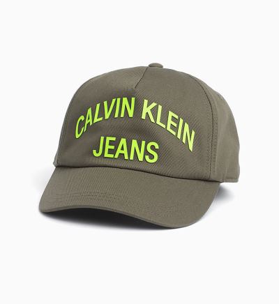 Calvin Klein Táskák & Kiegészítők HU694437 | Calvin Klein Cotton Twill Fiu Sapka Olivazöld